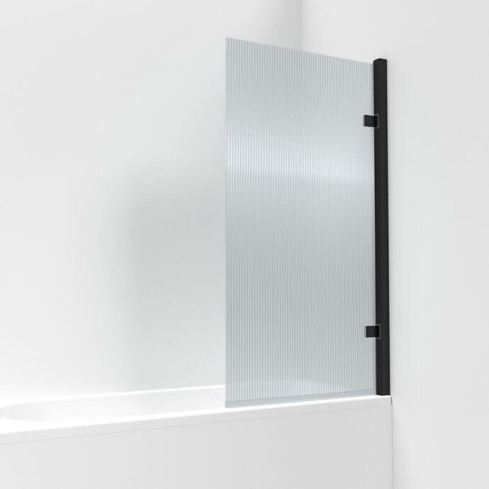 Square Hinged Bath Screen - 1520 x 830mm - 8mm Toughened Safety Glass