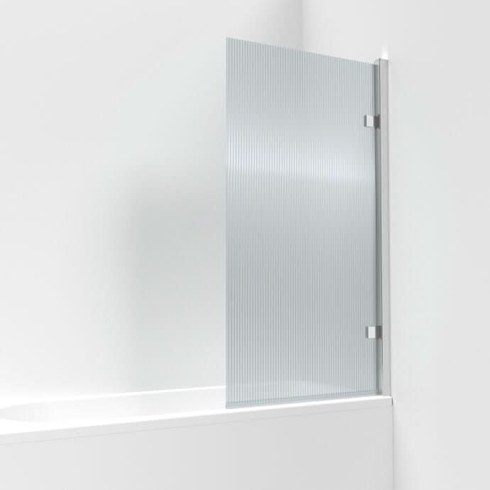 Square Hinged Bath Screen - 1520 x 830mm - 8mm Toughened Safety Glass
