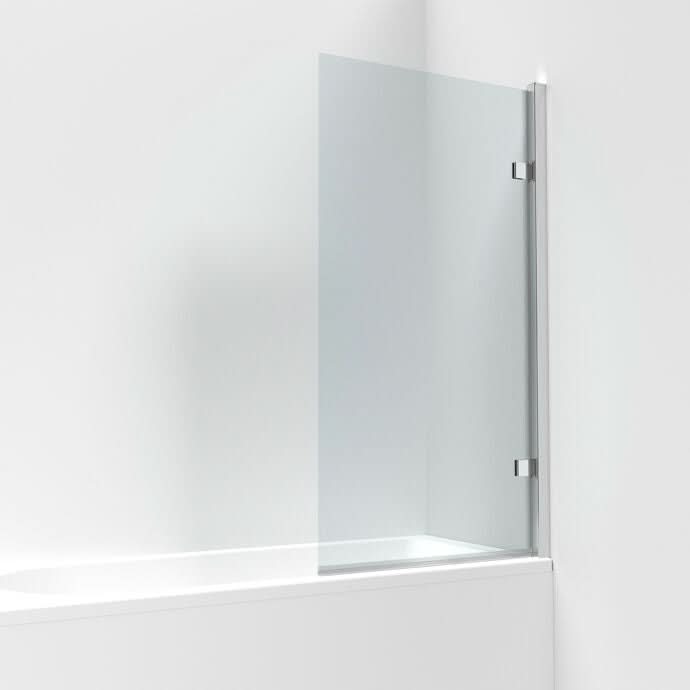 Square Hinged Bath Screen - 1520 x 830mm - 8mm Toughened Safety Glass
