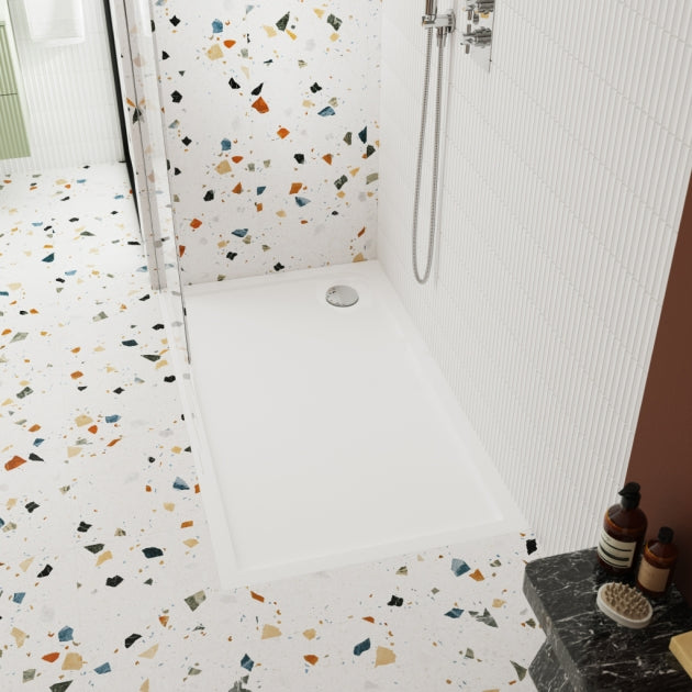 Bibe Slimline Rectangular Shower Tray - Gross White