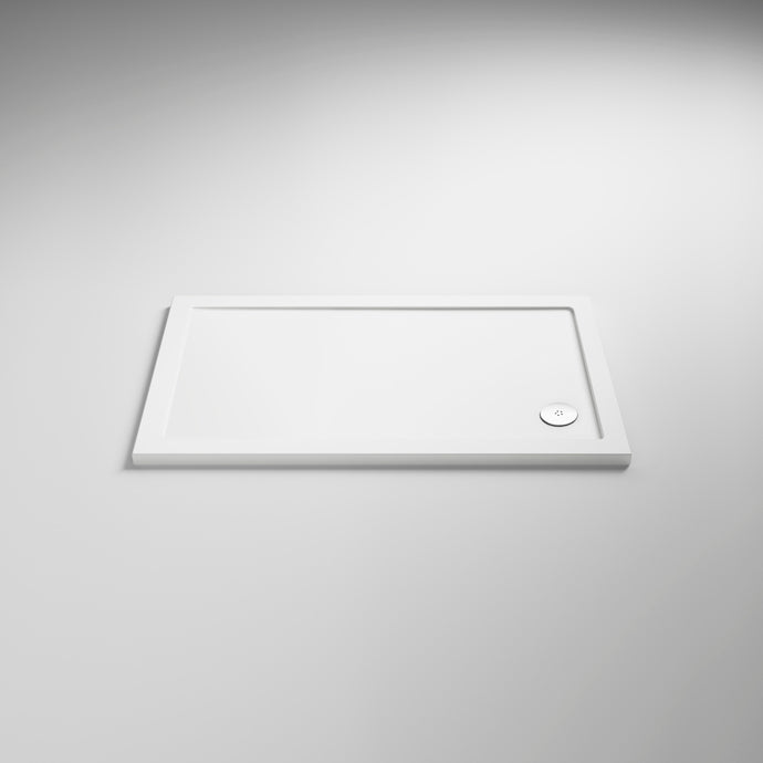 Bibe Slimline Rectangular Shower Tray - Gloss White