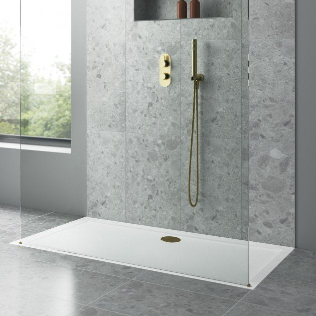 Bibe Slimline Rectangular Shower Tray - Gross White