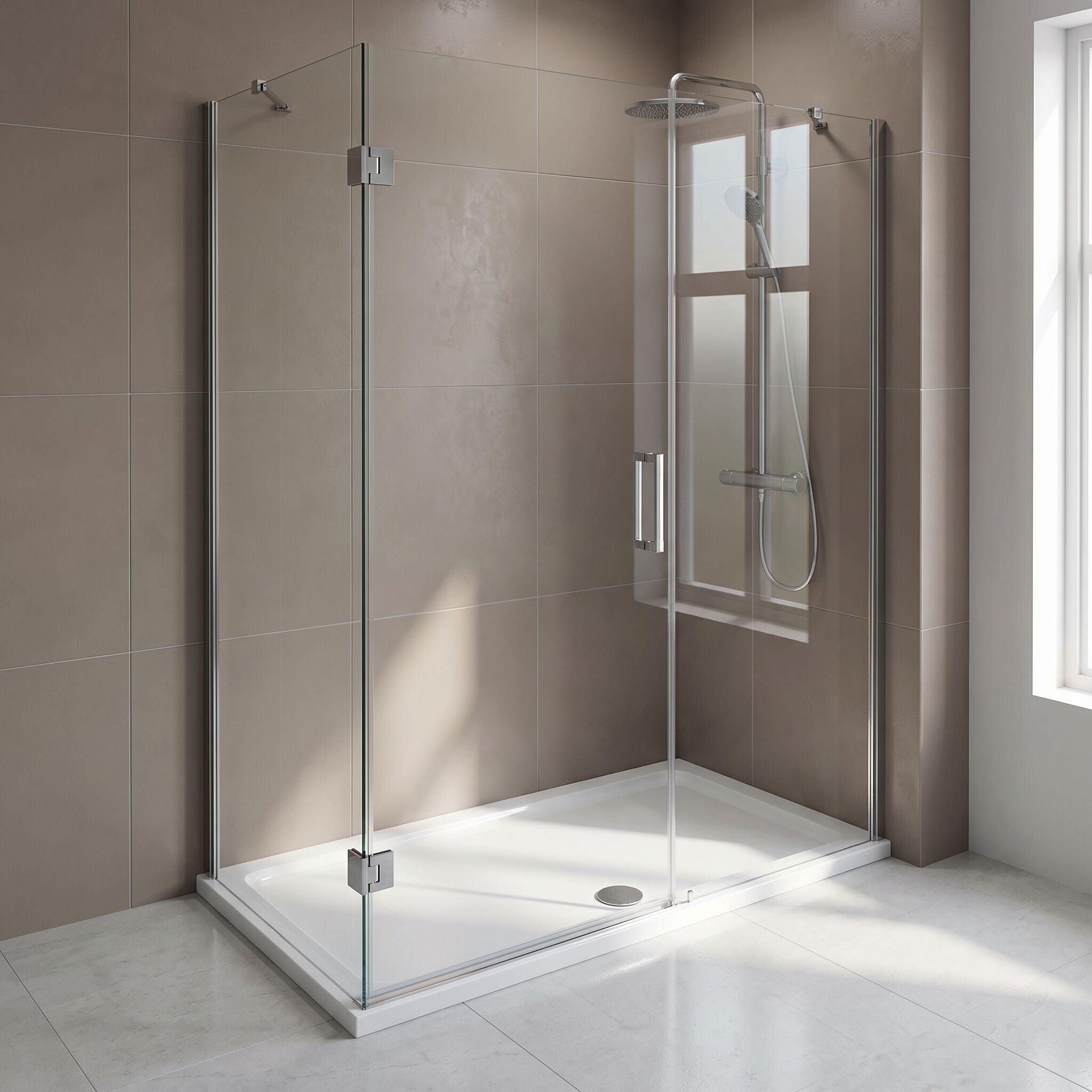 Bibe Slimline Rectangular Shower Tray - Gross White