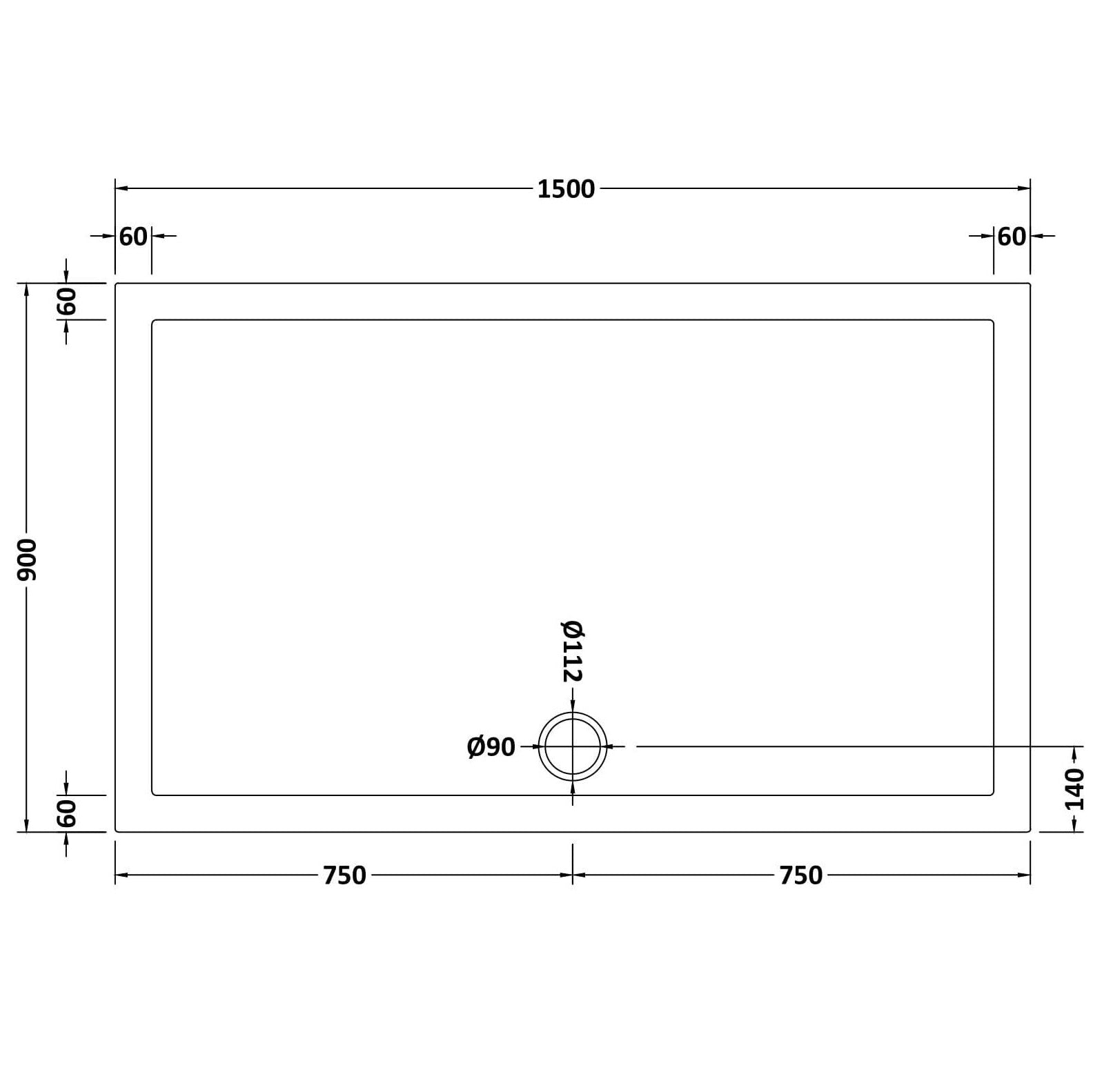 Bibe Slimline Rectangular Shower Tray - Gloss White