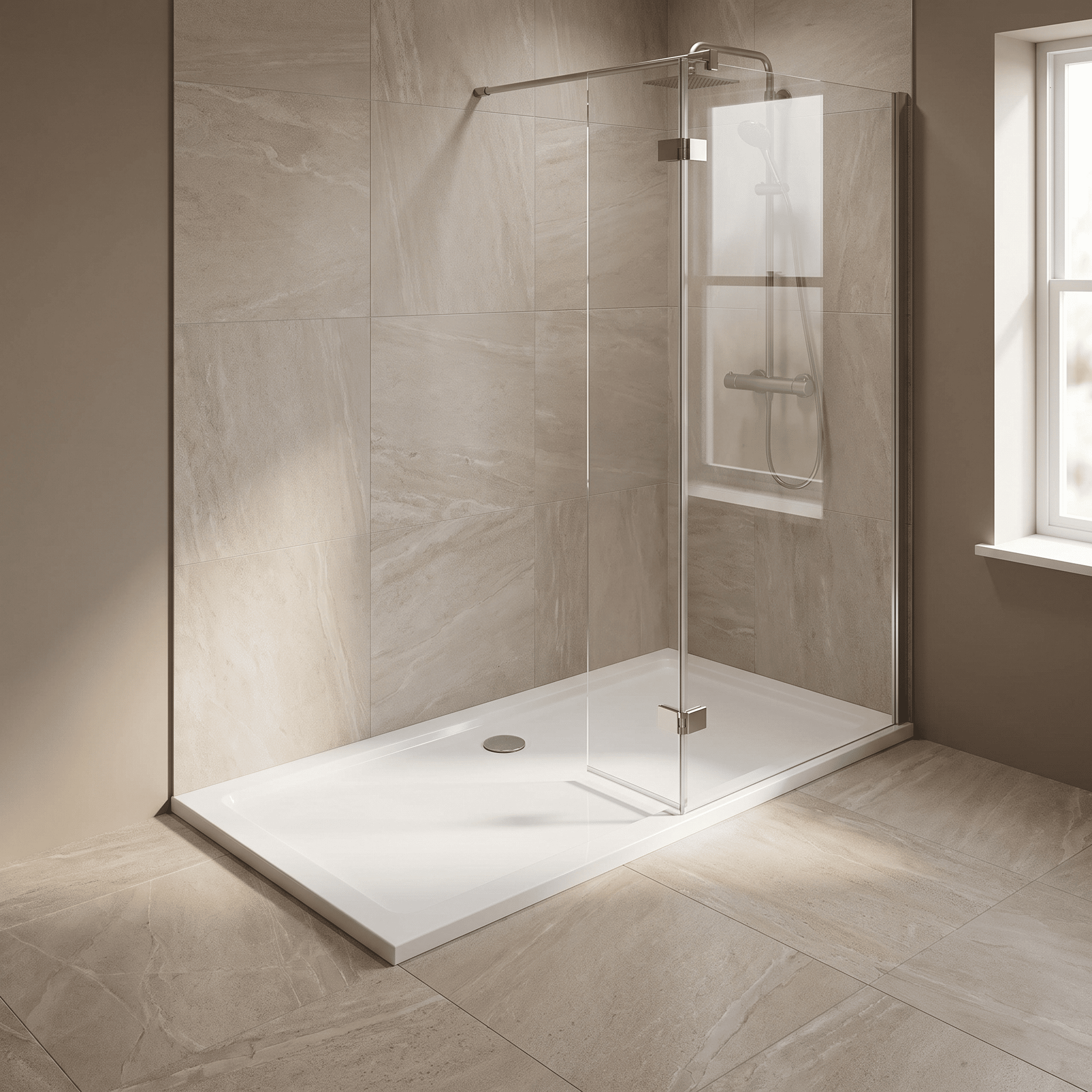 Bibe Slimline Rectangular Shower Tray - Gross White