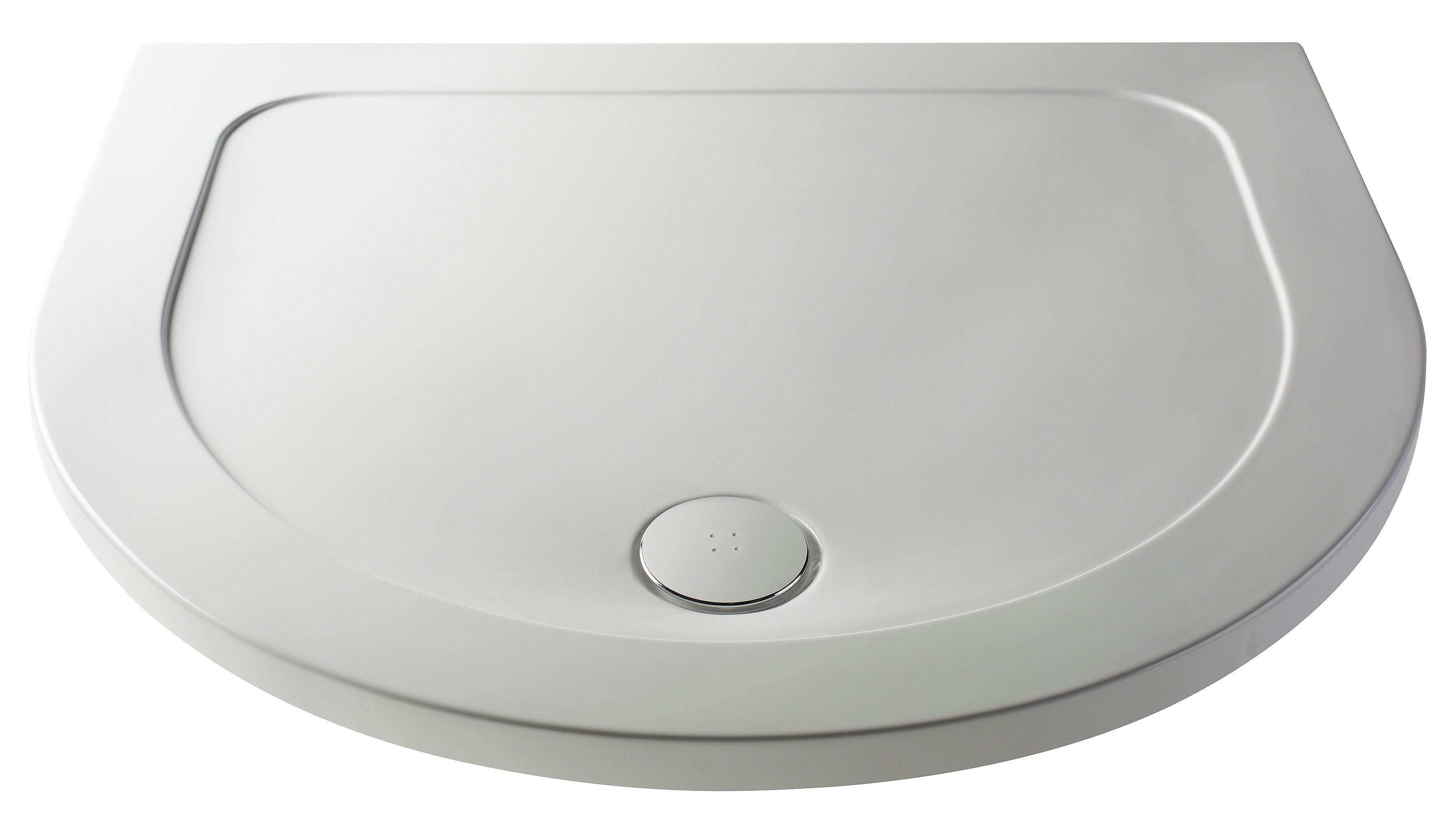 Bibe Slimline D shape Shower Tray - Gloss White