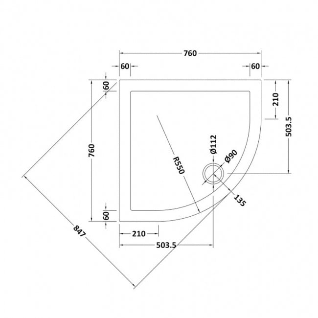 Alex Slimline Quadrant Shower Tray