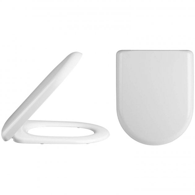 Nio D-Shape Soft Close Toilet Seat with Top Fix Hinges - White
