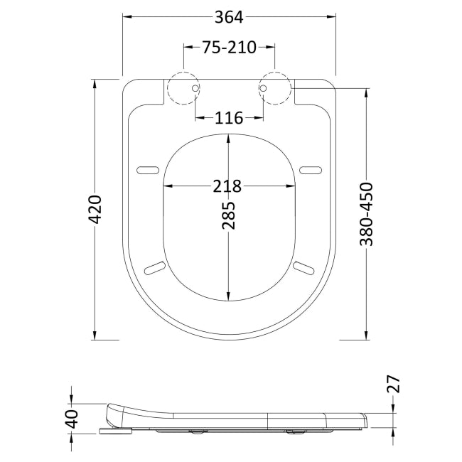 Nio Luxury D-Shaped Soft Close Toilet Seat With Cover Cap