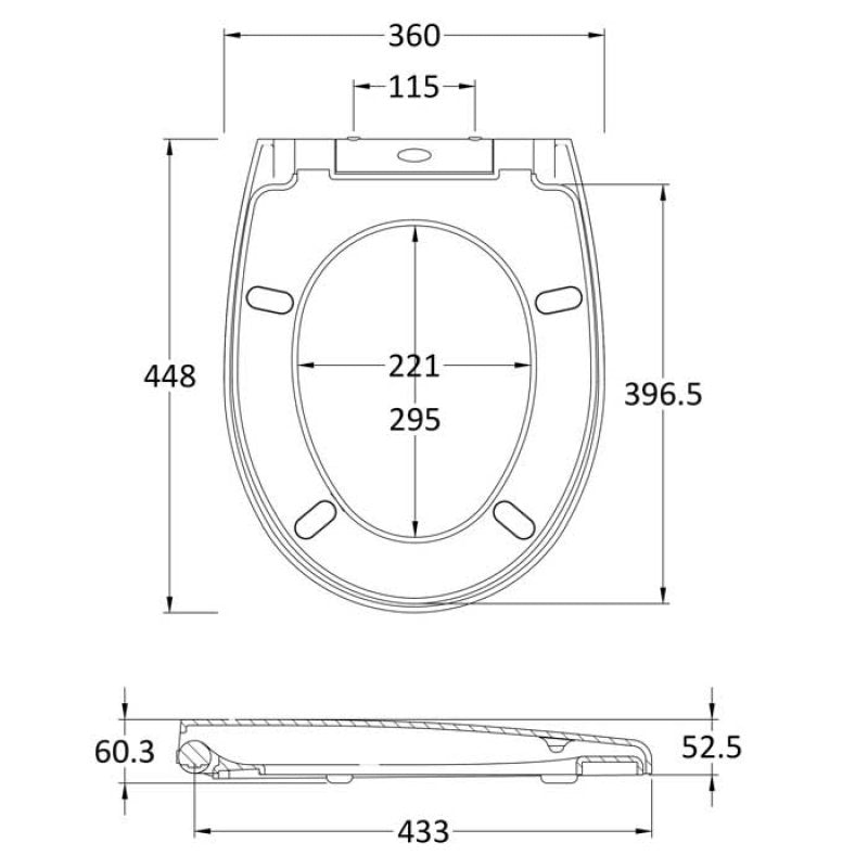 Nio Round Soft Close Toilet Seat - White