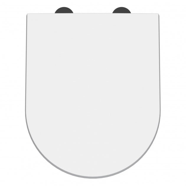 Nio Modern D-Shaped Soft Close Toilet Seat - White