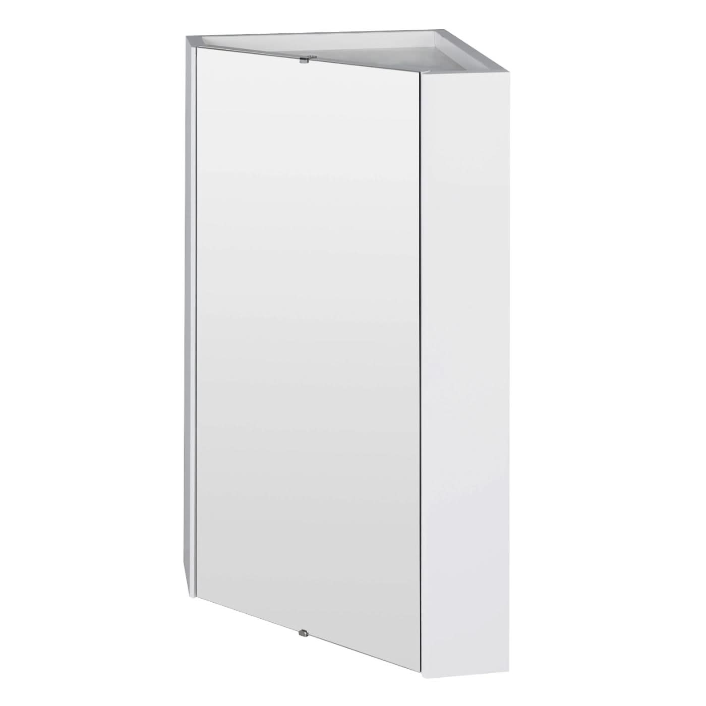 Element Non Iluminated Corner Mirror Cabinet - 650mm x 459mm - Gloss White