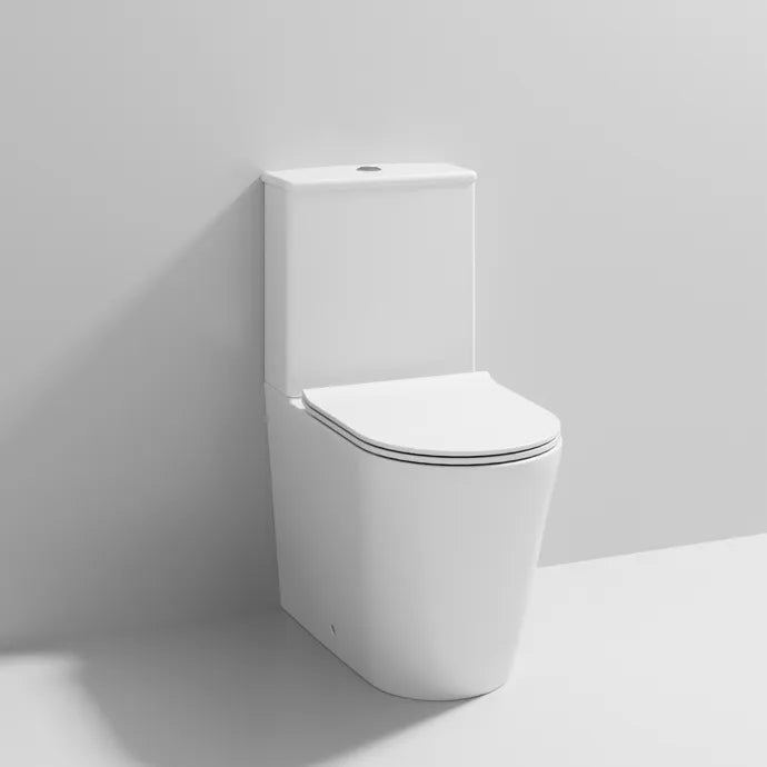 Freya Flush To Wall Close Coupled Toilet with Soft Close Seat & Cistern - White