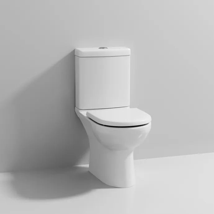Lawton Close Coupled Toilet with Push Button Cistern & Seat Options - White