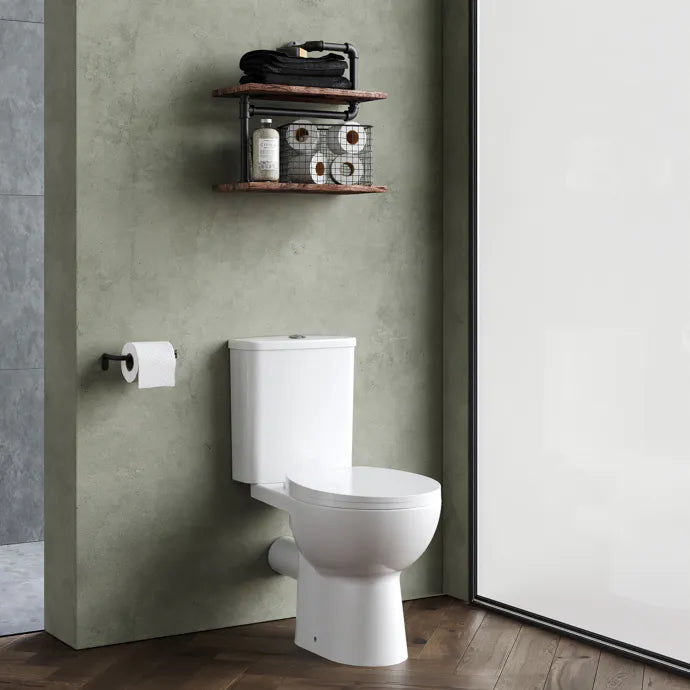 Fantine Close Coupled Toilet with Soft Close Seat & Cistern - White