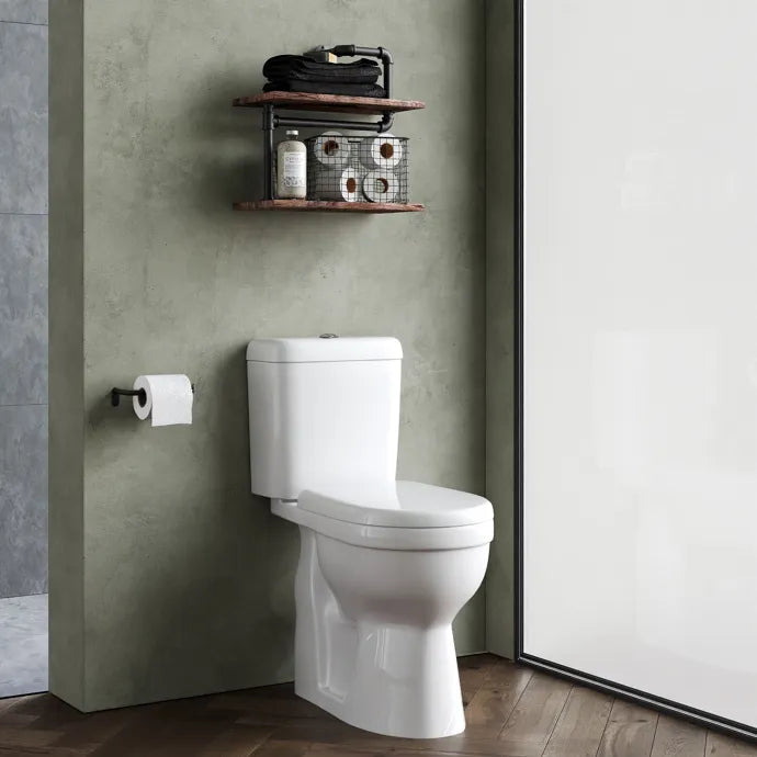 Doc M Packs Comfort Height Close Coupled Toilet with Standard Seat & Cistern - White
