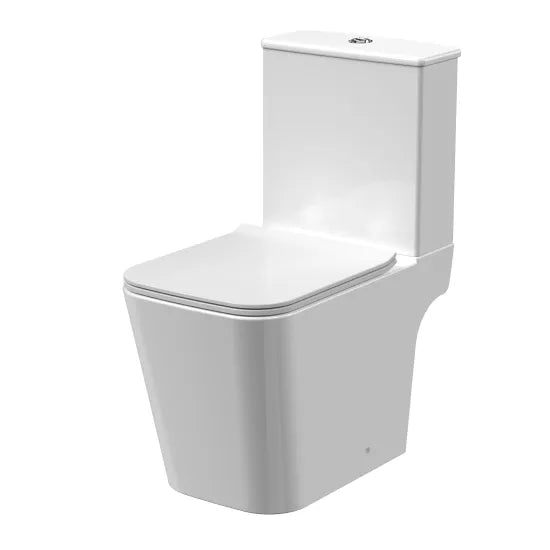 Orlen Rimless Close Coupled Toilet with Soft Close Seat & Push Button Cistern- White
