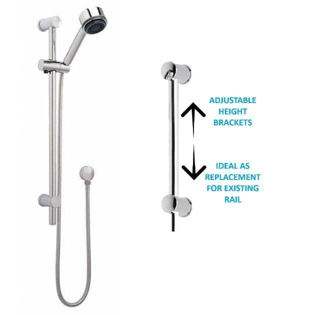 Omega Shower Slide Rail Kit - Chrome