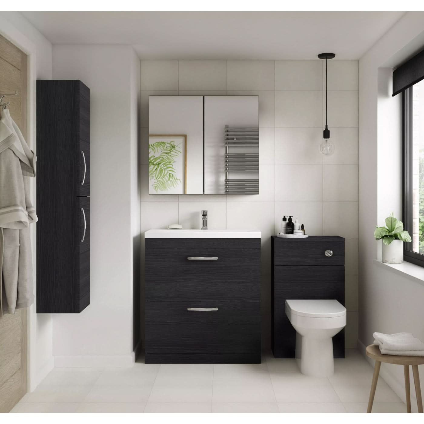 Linen Non Illuminated Mirror Cabinet