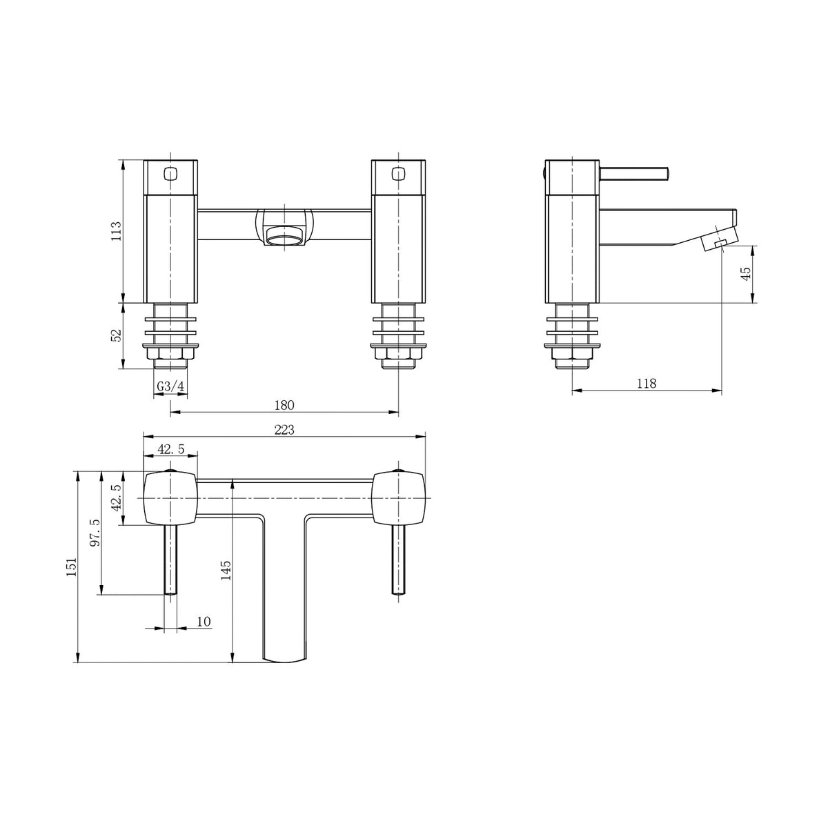O'Neill Bath Filler Tap - Chrome