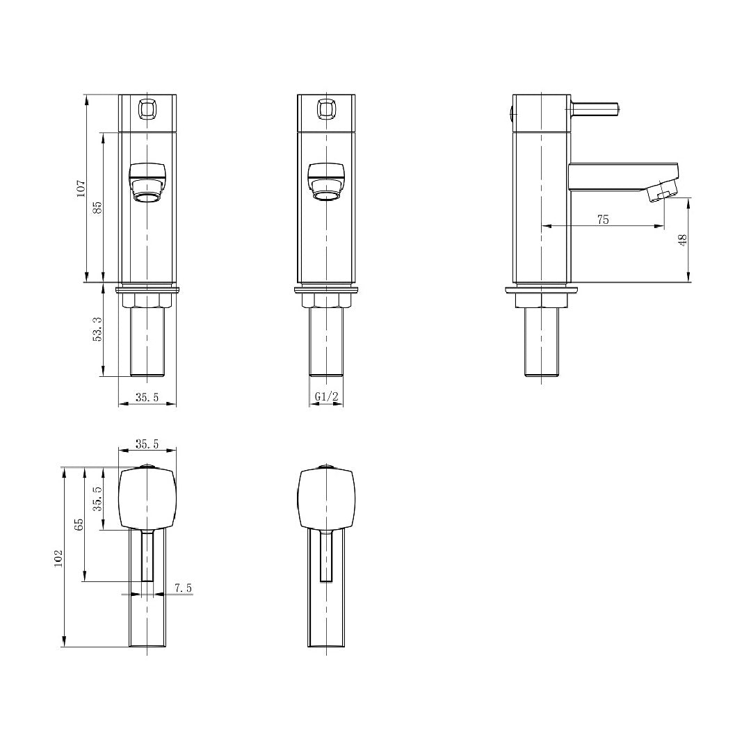 O'Neill Pair of Basin Pillar Taps - Chrome