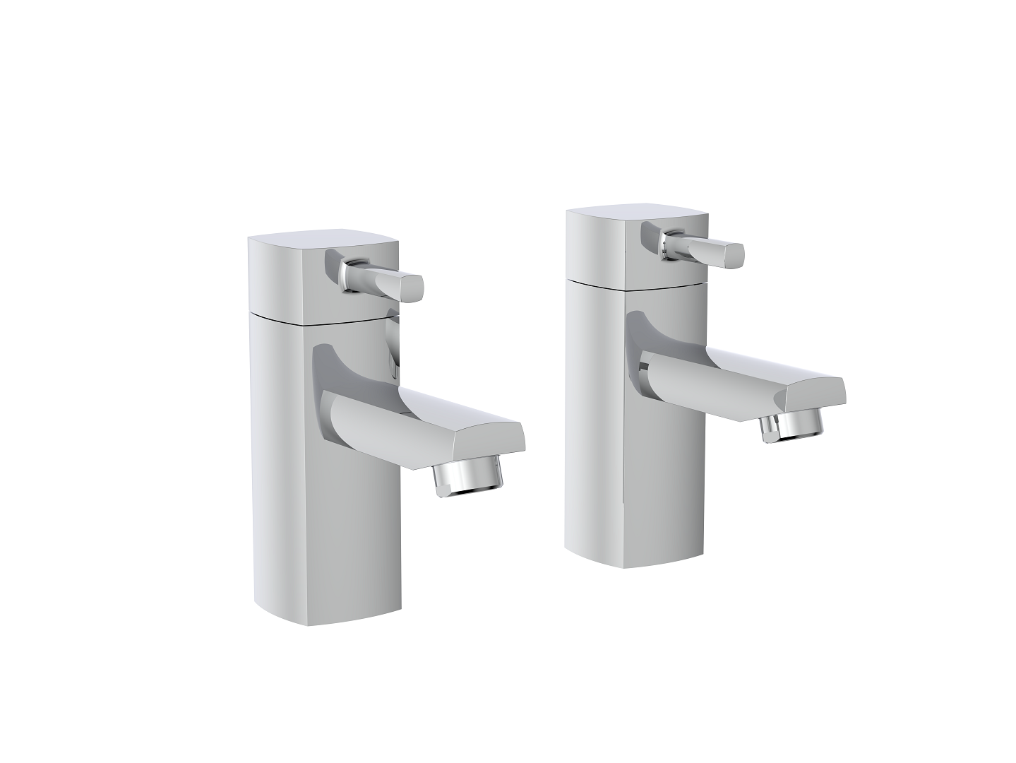 O'Neill Pair of Basin Pillar Mixer Taps - Chrome