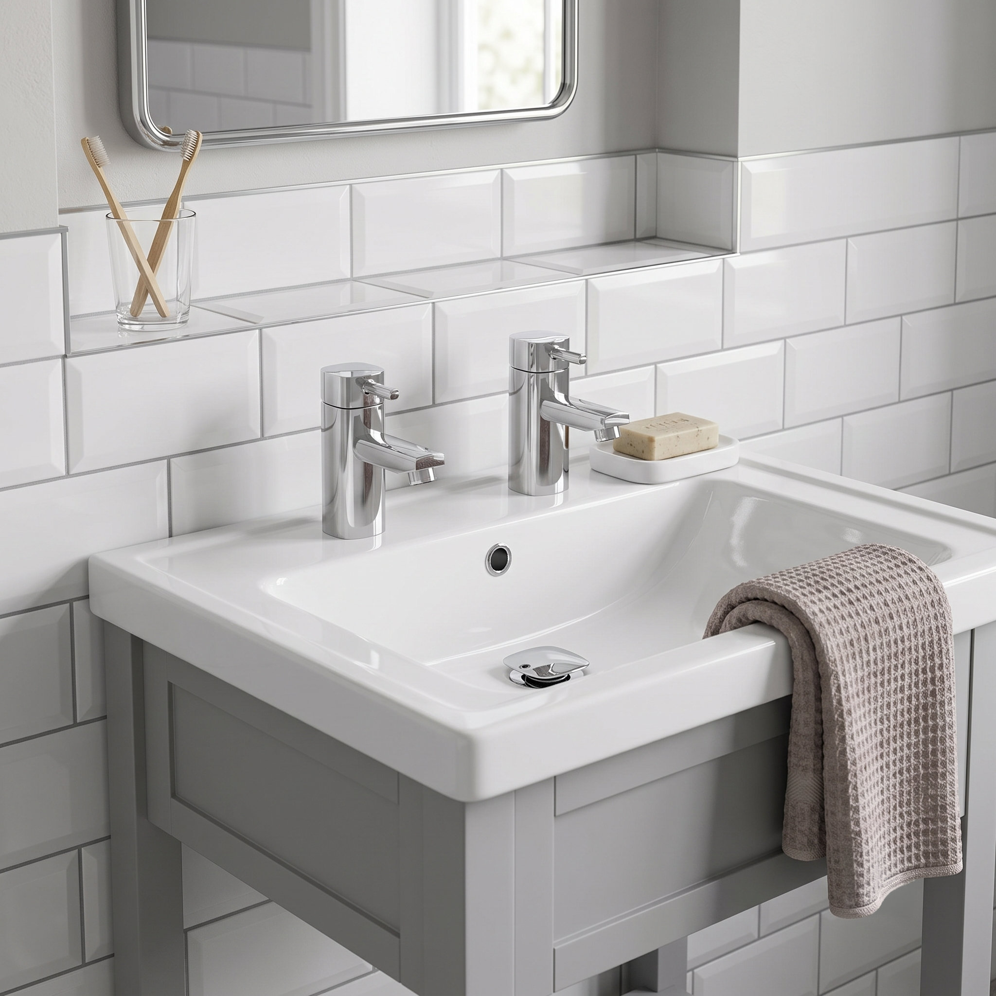 O'Neill Pair of Basin Pillar Taps - Chrome