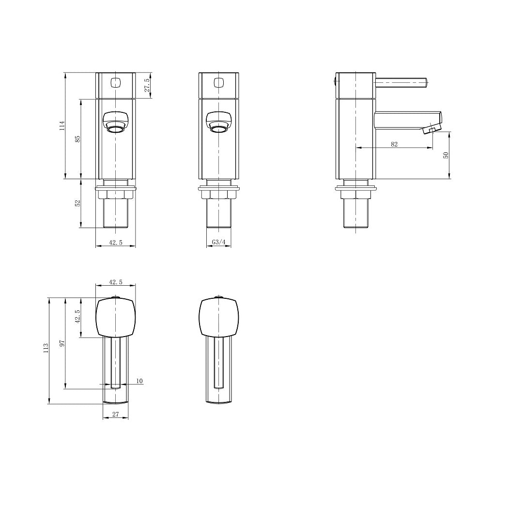 O'Neill Bath Pillar Taps - Chrome