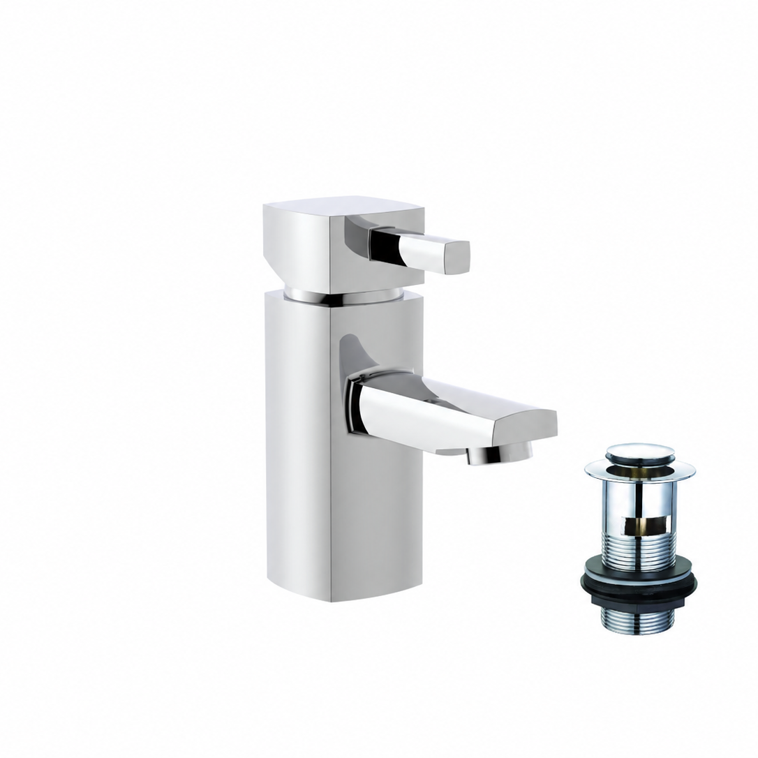 O'Neill Basin Mixer Tap with Slotted Click Clack Waste - Chrome