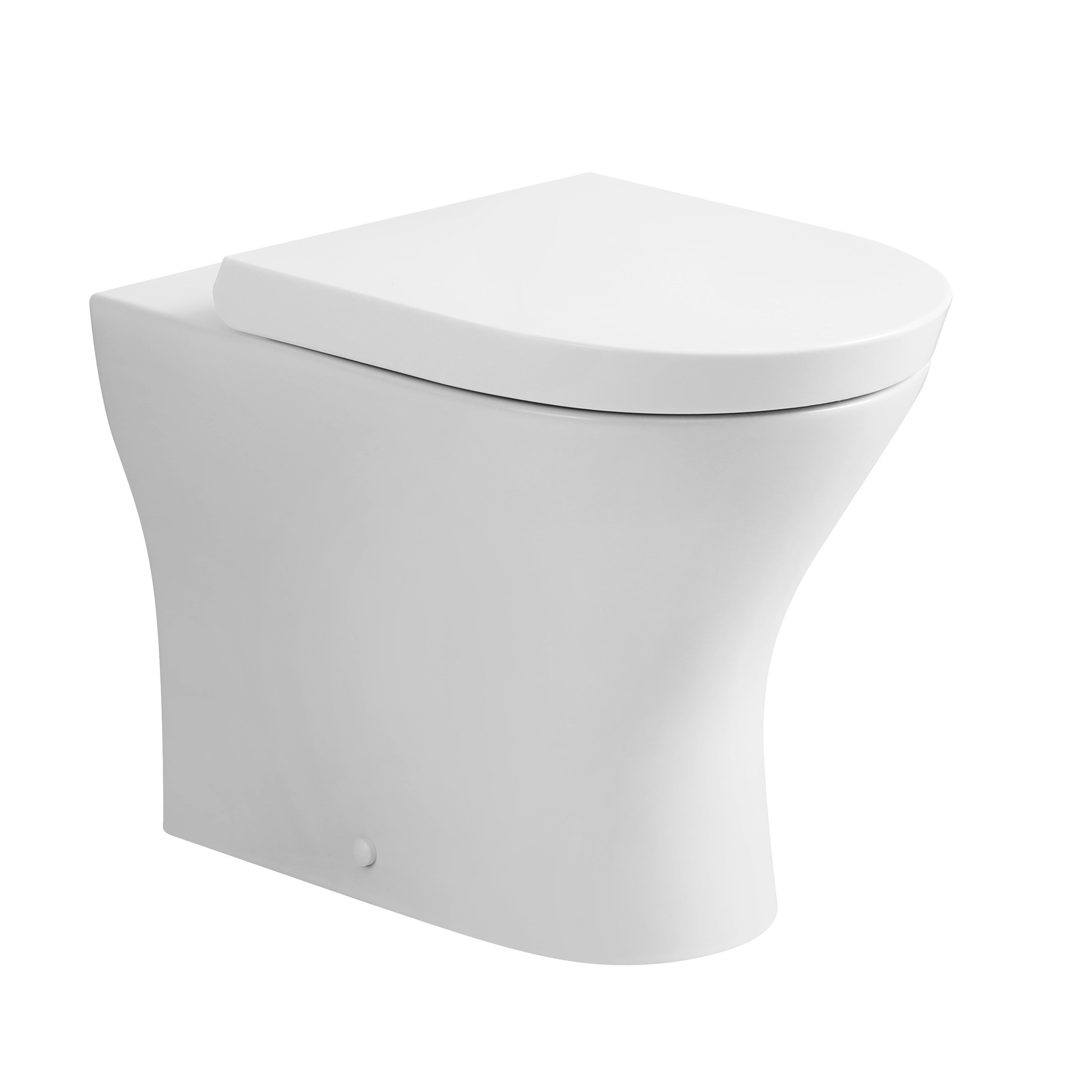 Palma Rimless Back to wall Toilet With Soft Close Seat Options & fixing Kit - Whte