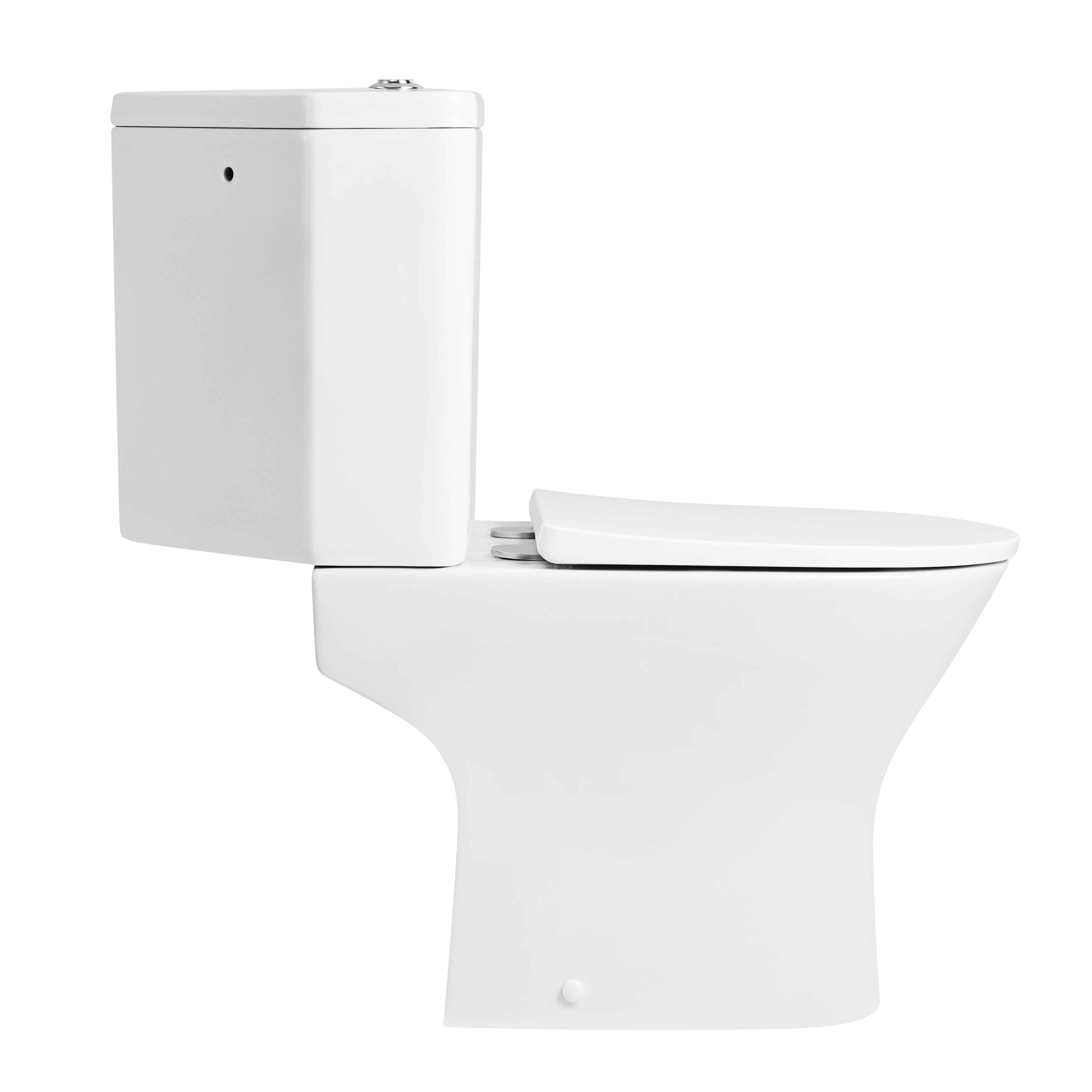 Palma Corner Close Coupled Toilet with Cistern & Soft Close Seat Options - White