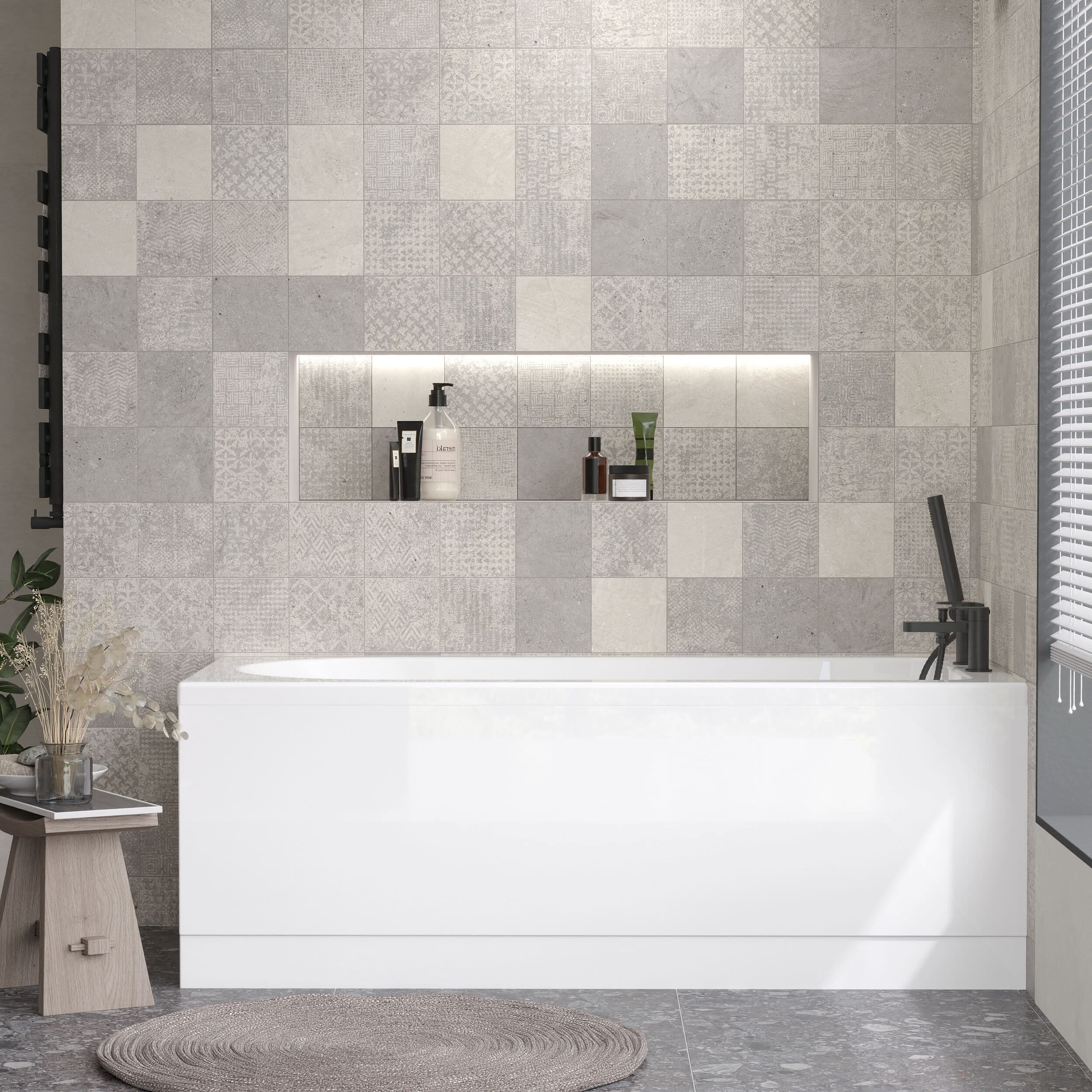 Cove Acrylic Front Bath Panel - European White
