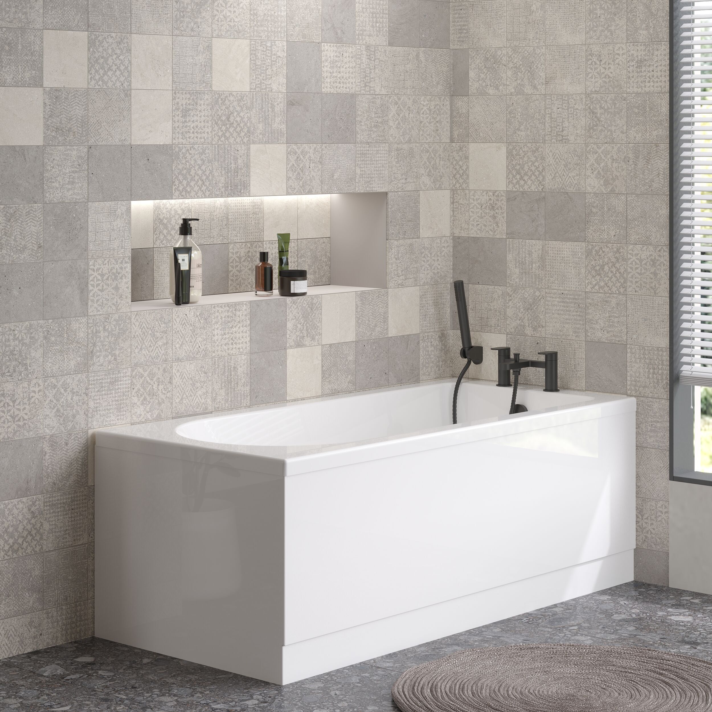 Cove Acrylic Front Bath Panel - European White