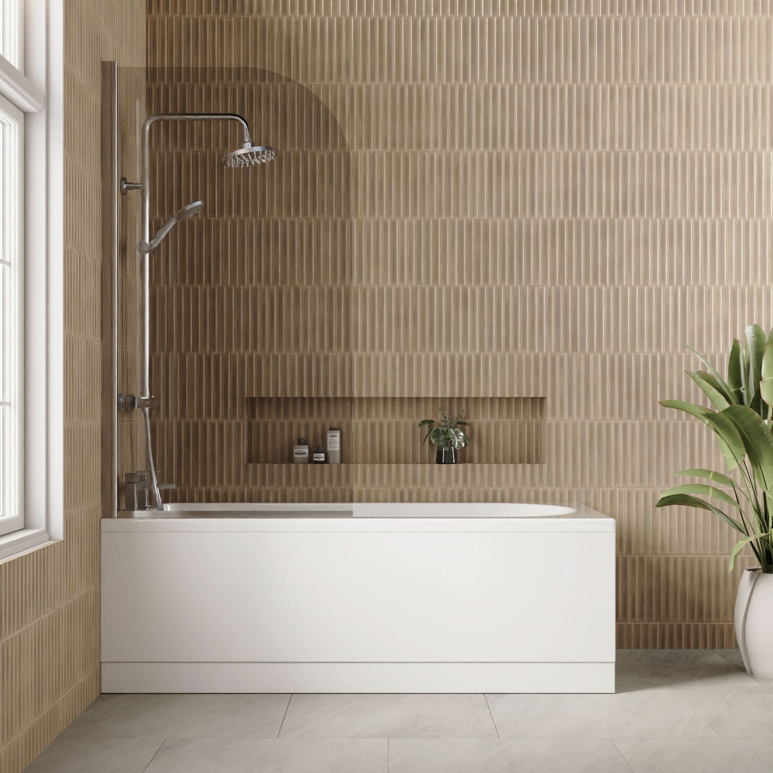 Cove Acrylic Front Bath Panel - European White