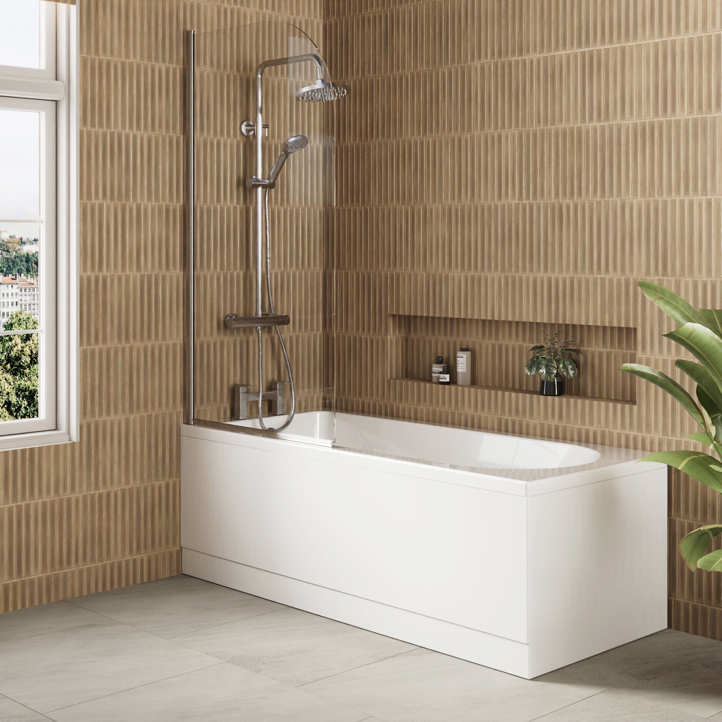 Cove Acrylic Front Bath Panel - European White