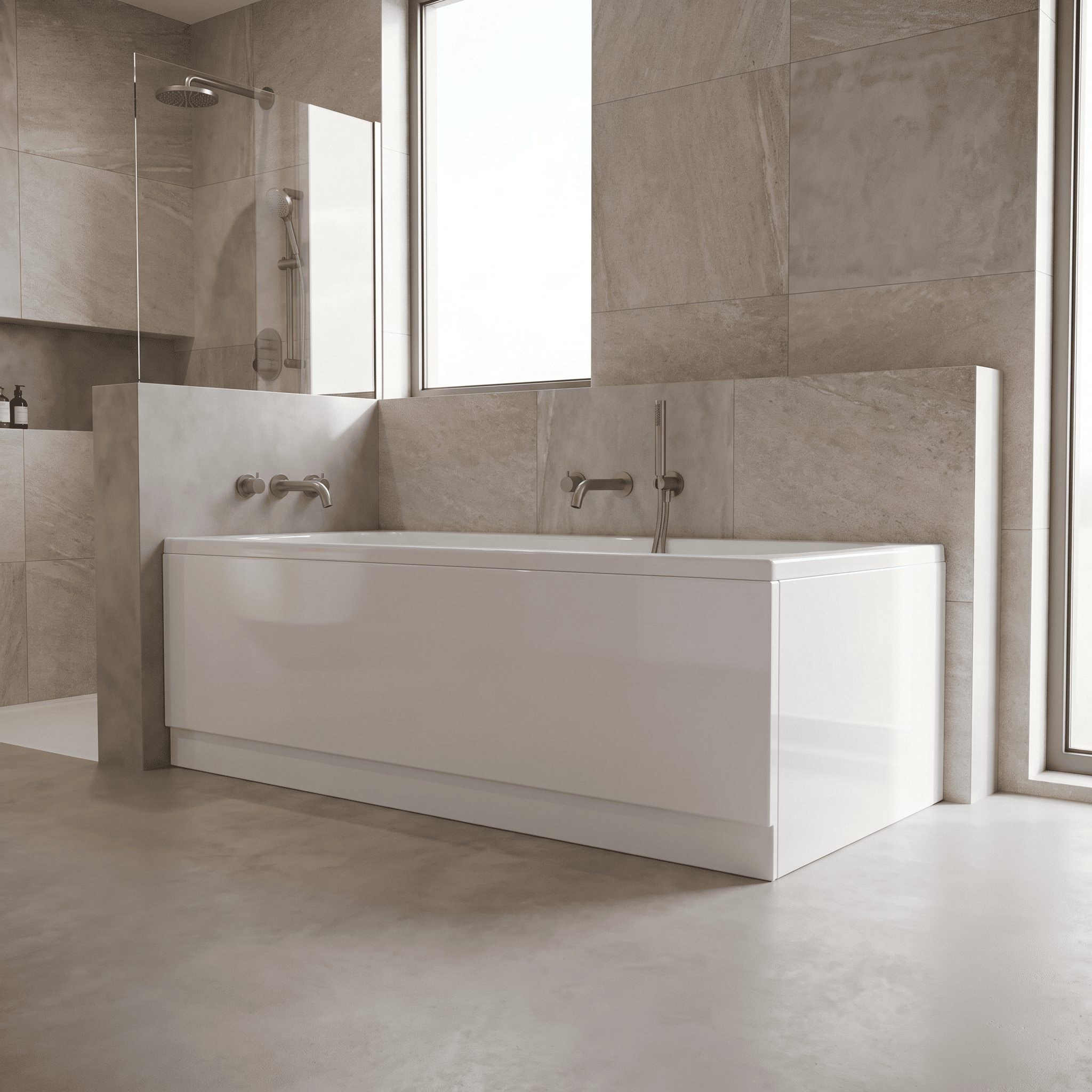 Cove Acrylic Front Bath Panel - European White