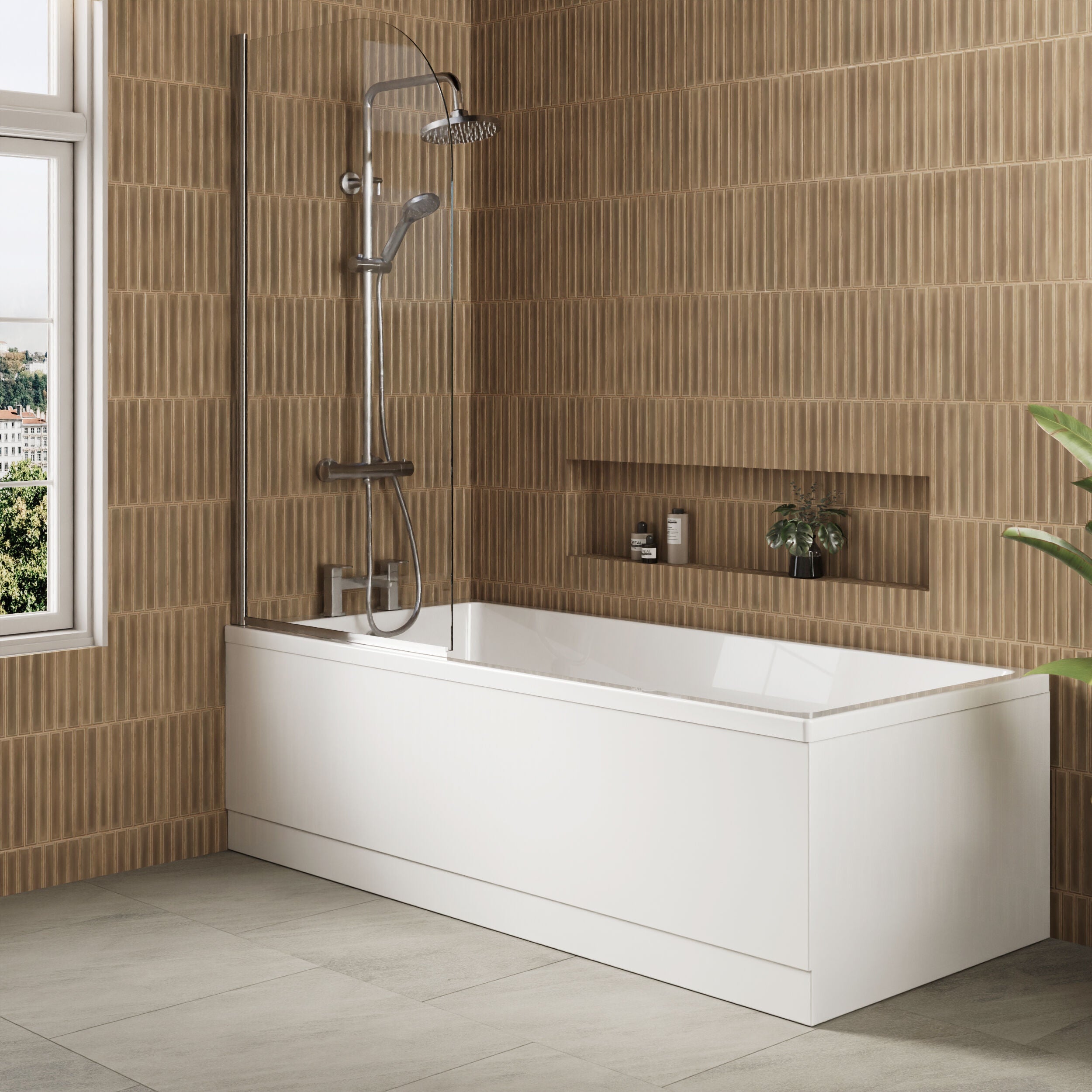 Cove Acrylic Front Bath Panel - European White