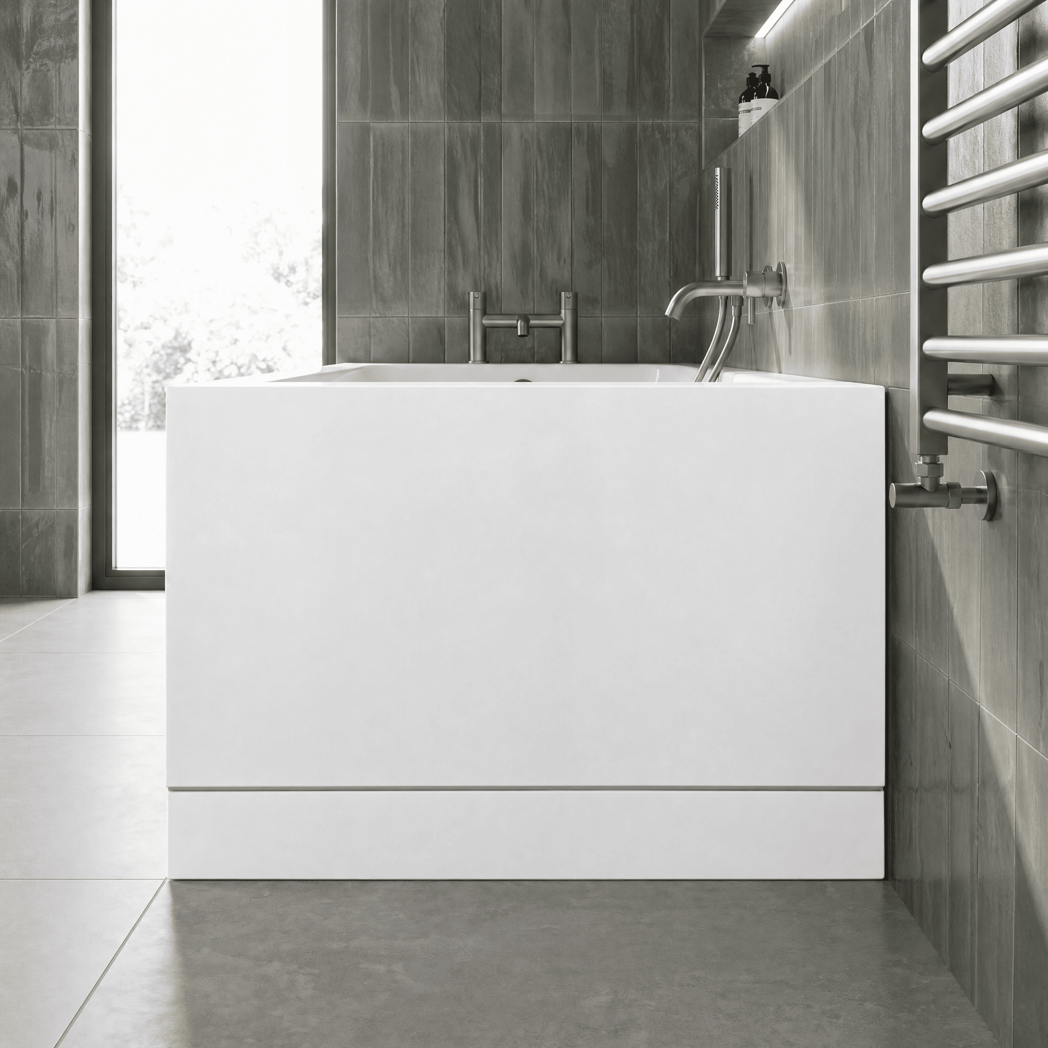 Cove Acrylic End Bath Panel - European White
