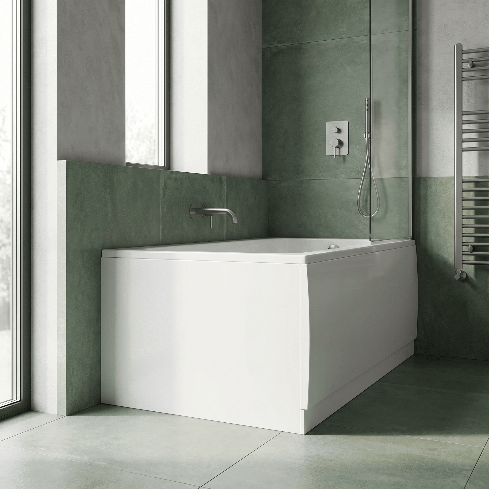 Cove Acrylic End Bath Panel - European White