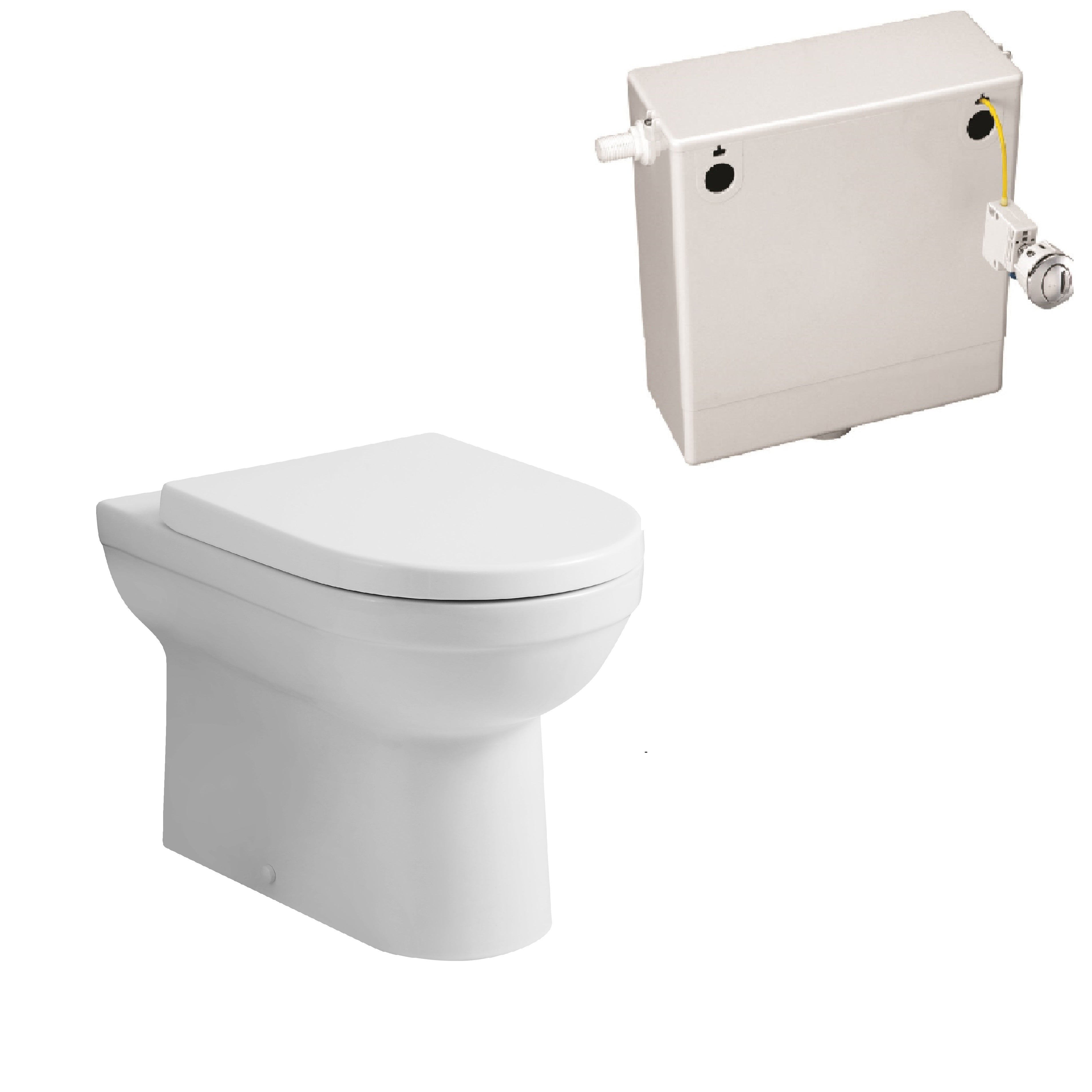 Home4Less Sleek Back to Wall Toilet with Soft Close Seat - White