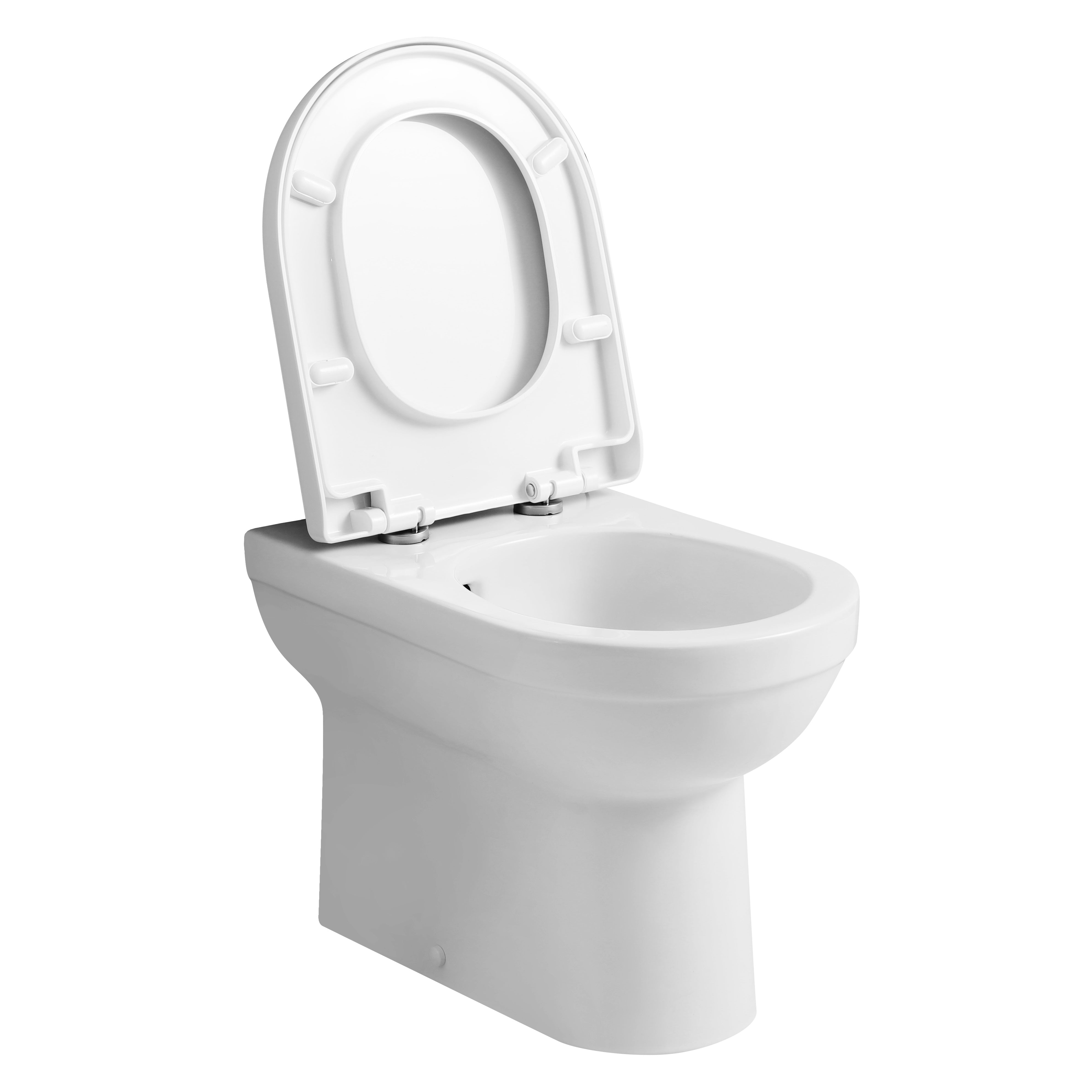 Home4Less Sleek Back to Wall Toilet with Soft Close Seat - White