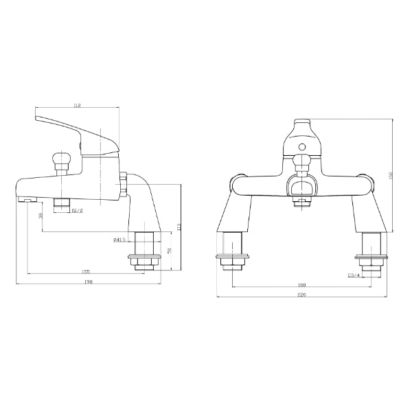 Prima Bath Shower Mixer Tap - Chrome