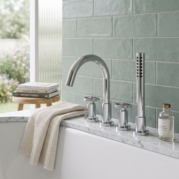 Revolve 4 Hole Bath Shower Mixer Tap - Chrome