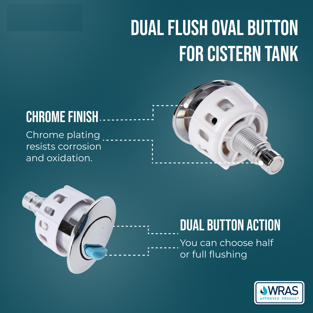 Flow Concealed Cistern Push Button - Chrome