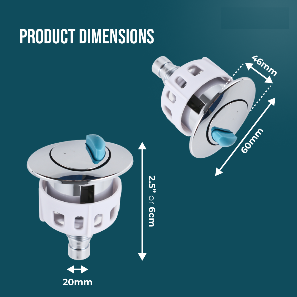 Flow Concealed Cistern Push Button - Chrome