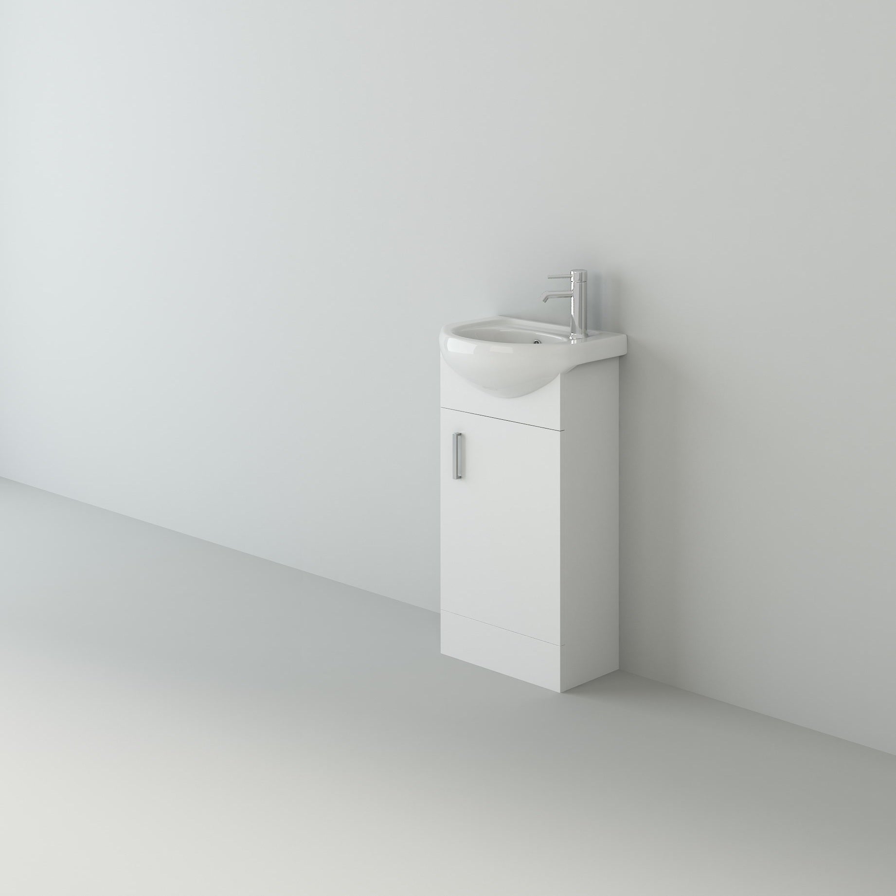 VeeBath Cove 400mm 1 Door Cloakroom Floorstanding Vanity Unit With Basin