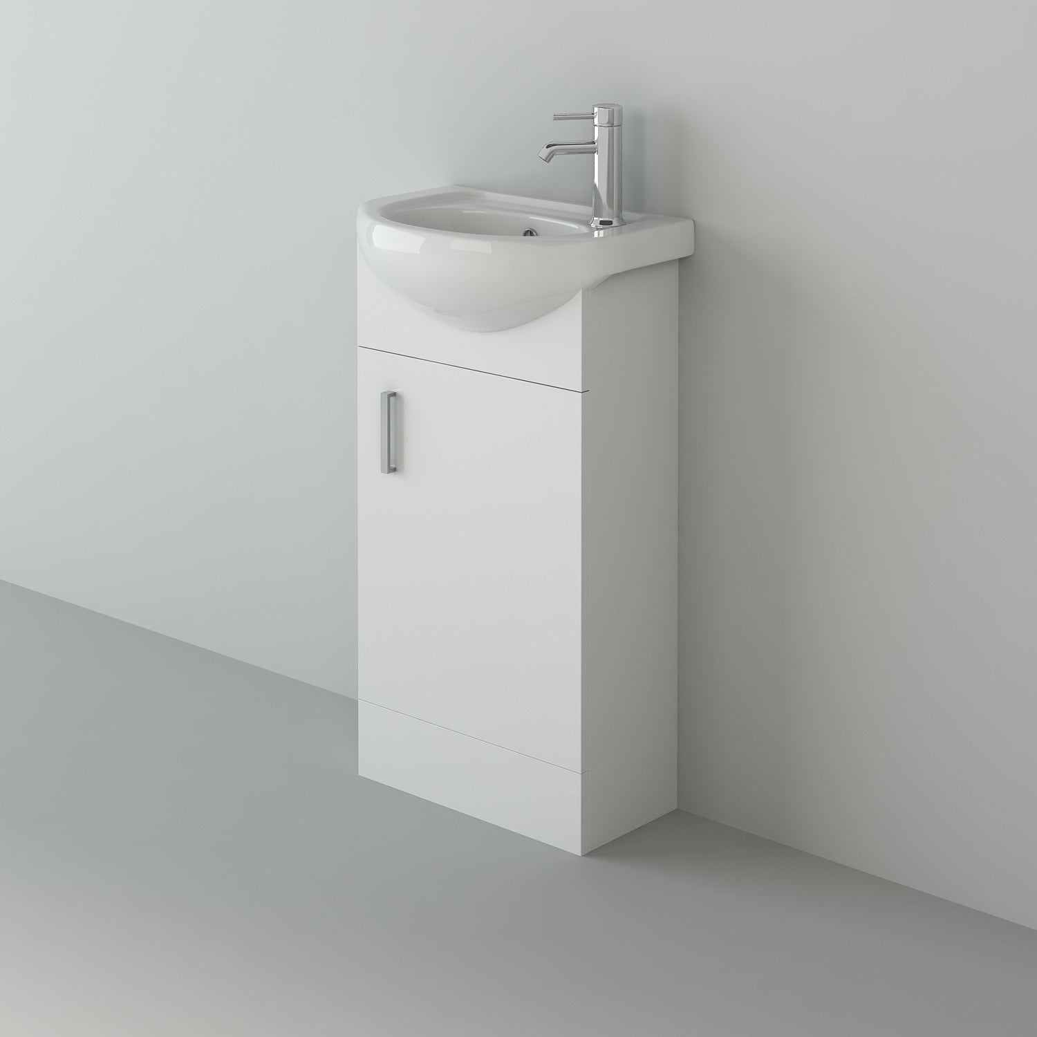 VeeBath Cove 400mm 1 Door Cloakroom Floorstanding Vanity Unit With Basin