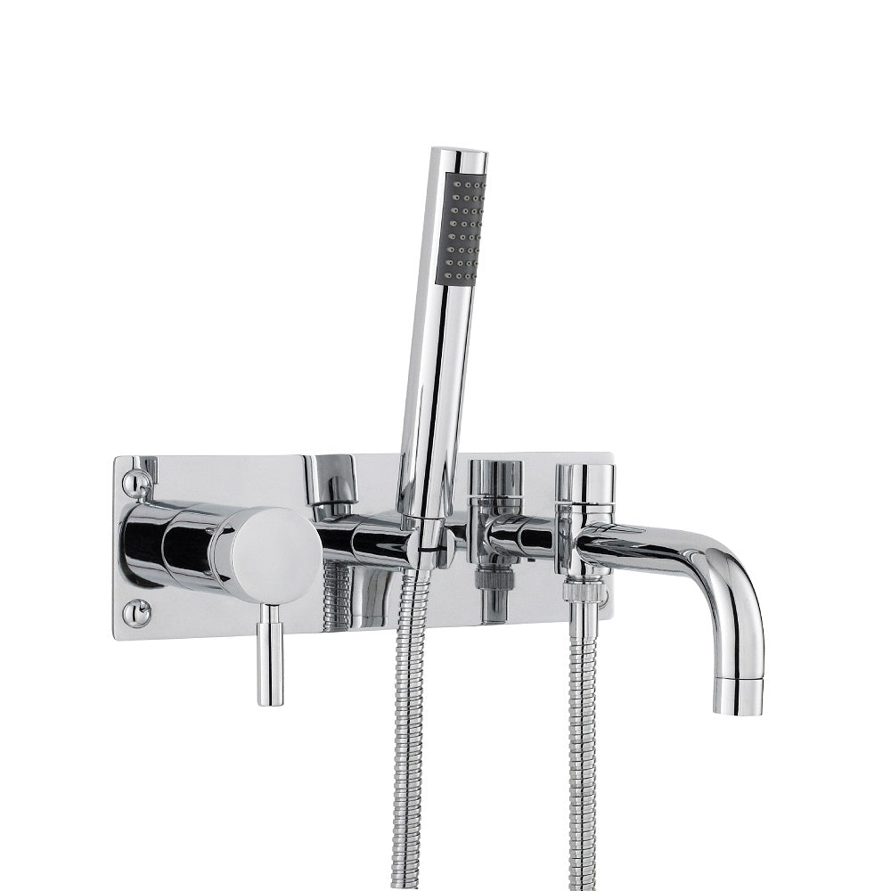Meander 2-Hole Wall Mounted Bath Shower Mixer Tap - Chrome