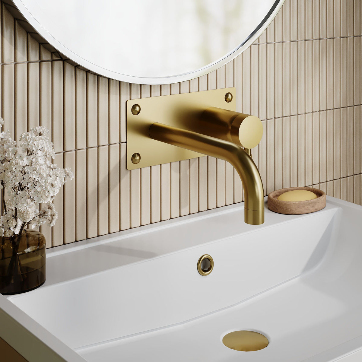 Meander Tec Single Lever Wall Mounted Basin/Bath Filler Tap