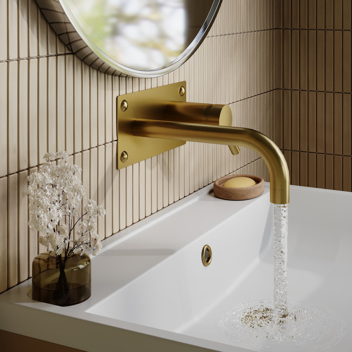 Meander Tec Single Lever Wall Mounted Basin/Bath Filler Tap